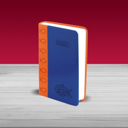 Bibbia Nuova Diodati - A03B - Formato medio Duotone Arancione/Blu, taglio bianco - 1