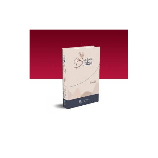 Bibbia N.R. 14x21 cm caratteri grandi rilegata rigida illustrata colore beige Nuova Edizione - libricristiani.it